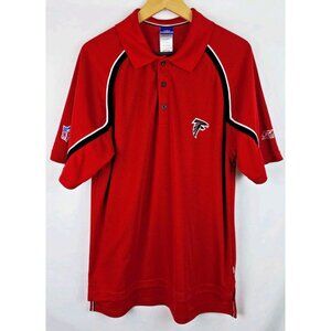 Atlanta Falcons Reebok Men's Polo Golf Shirt Size Med Red Short Sleeve